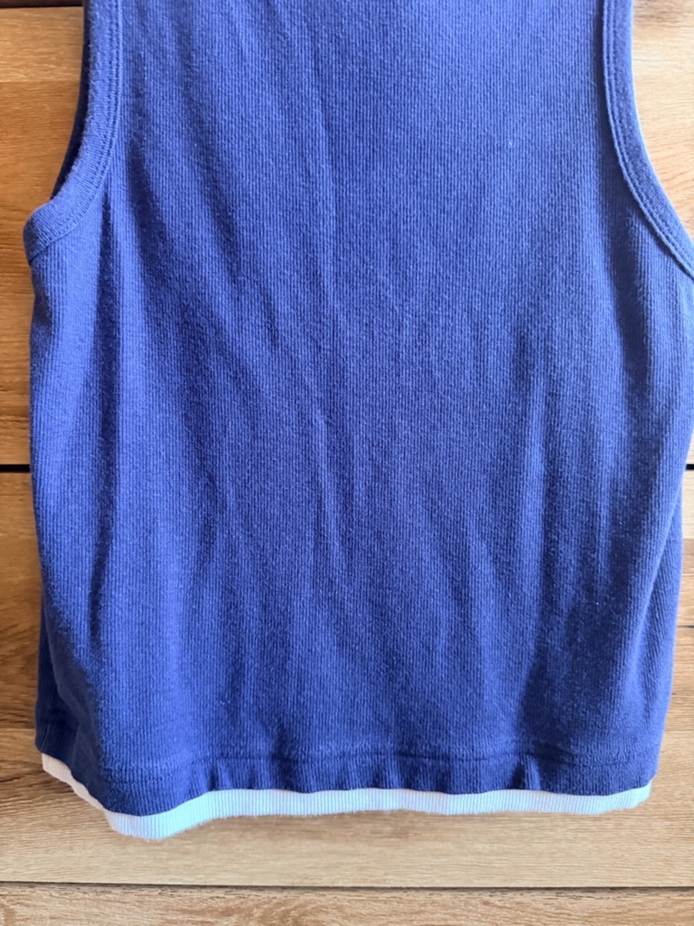 Daily Drills Navy Tank Top with White Trim and Green Logo. Size M/L - Picture 8 of 9